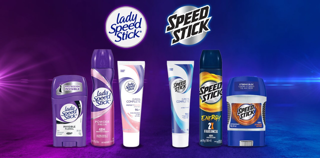 Banner con personas realizando diferentes deportes usando productos speed stick