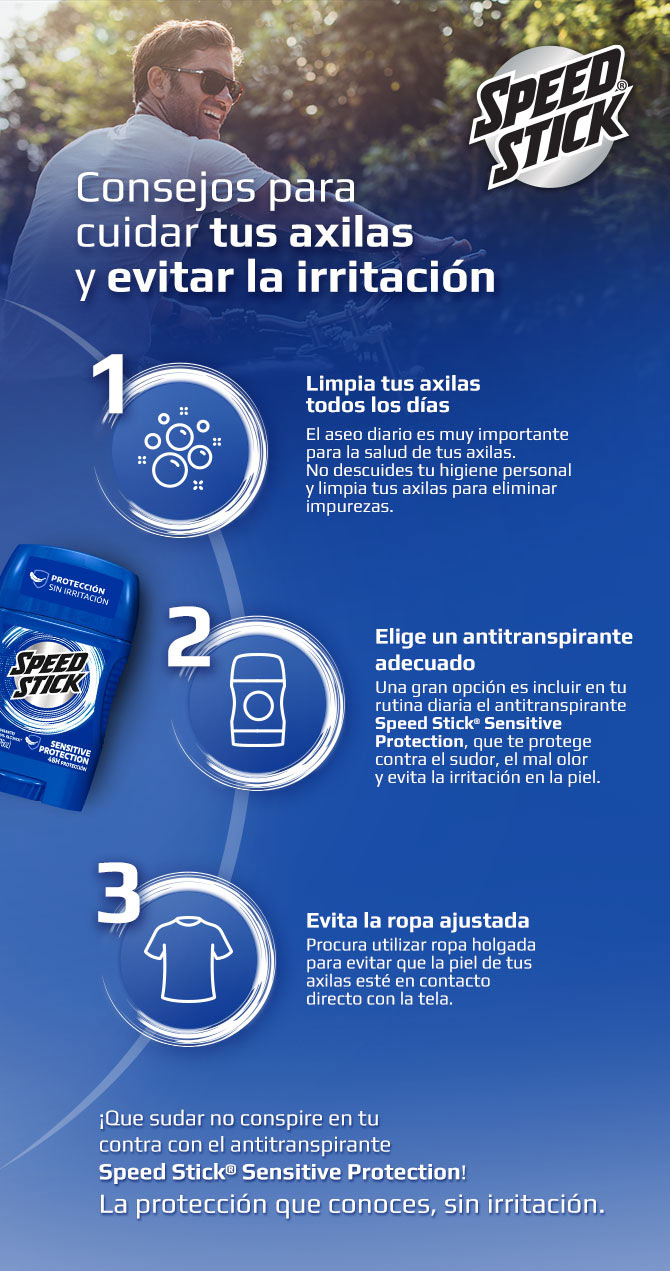 Infografia de tips para evitar la irritación en las axilas